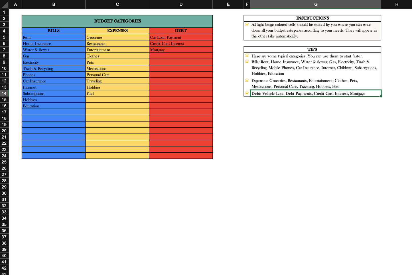 Financer Flow Ultimate Budget Template