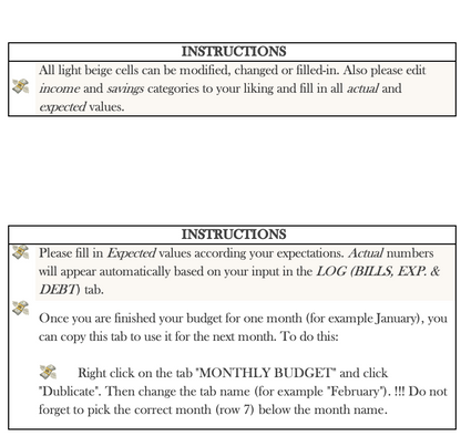Monthly Budget Template