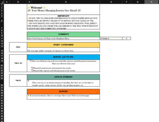 Personal Annual Budget Template